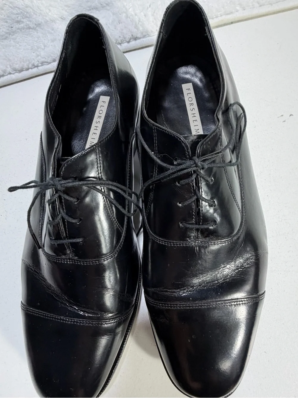 Florsheim Cap Toe Oxford Black Leather Dress Shoes Men’s Size 10